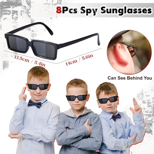 SNLN Spy Detective Party Favors Birthday Supplies for Kids Detective Glasses Invisible Ink Pen Magnifying Glass Pass Card Envelope Fake Mustache Sticker Boys Goodie Bag Stuffer Filler Classroom Prizes - Image 5
