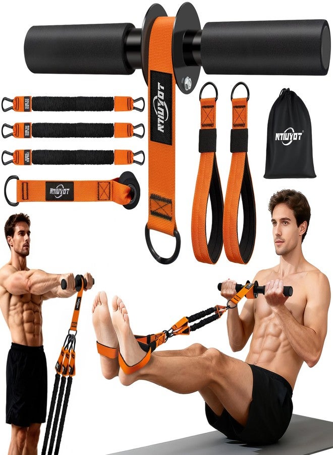 NTIUYOT 195LBS Heavy Duty Pedal Resistance Band with Handle, Sit Up Exercise Equipment for Men | Foot Pedal Exerciser Band for Home Gym, Abs, Core, Arm & Leg Strength Training - Image 1