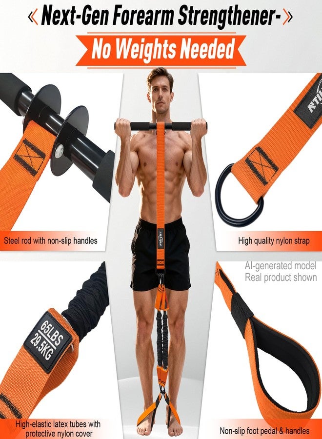 NTIUYOT 195LBS Heavy Duty Pedal Resistance Band with Handle, Sit Up Exercise Equipment for Men | Foot Pedal Exerciser Band for Home Gym, Abs, Core, Arm & Leg Strength Training - Image 4
