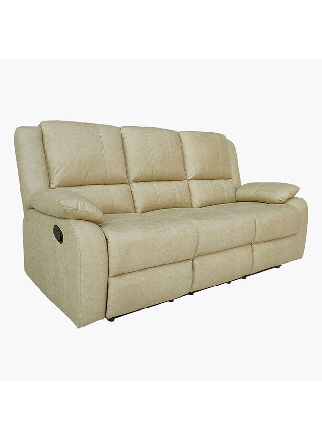 Home Box Larson 3-Seater Leather-Look Fabric Recliner Sofa 94x102x205 cm - Image 4