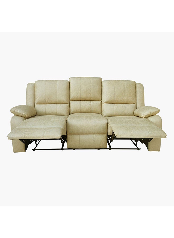 Home Box Larson 3-Seater Leather-Look Fabric Recliner Sofa 94x102x205 cm - Image 1