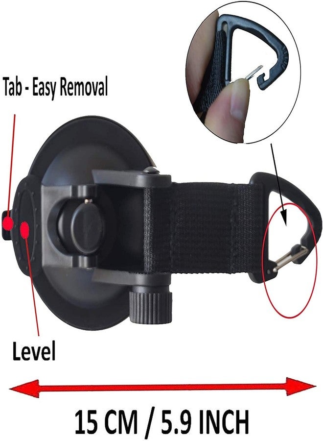 Pmsanzay 4 Pack, Heavy Duty Suction Cup Hooks Anchor with Straps, Strong Suction Cup Tie Downs - Double Suction, for PVC Inflatable Boat Raft Dinghy Kayak SUP - Image 2