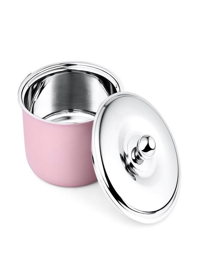 FNS Alwin Pink Finish Stainless Steel Casserole | Premium Double Wall Insulated Hot Pot with Self-Locking Press Lid | Elegant Designer Serving Bowl for Kitchen & Dining (2200 ml) - Image 5