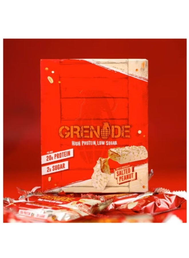 Grenade High Protein Low Sugar Bar White Chocolate Salted Peanut 60g Pack of 12 - Image 2