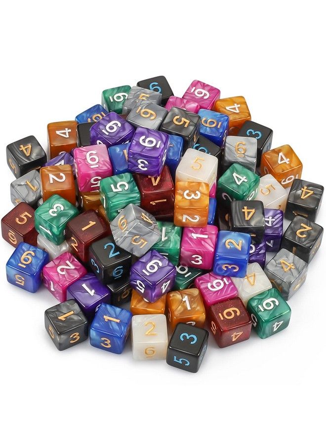 CiaraQ Dnd Polyhedral Dice (100Pcs) With A Dice Bag Compatible With Dungeons And Dragons Dnd Rpg Mtg Role Playing Table Games (10 Colors D6 Dice) - Image 2