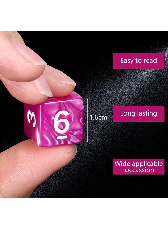 CiaraQ Dnd Polyhedral Dice (100Pcs) With A Dice Bag Compatible With Dungeons And Dragons Dnd Rpg Mtg Role Playing Table Games (10 Colors D6 Dice) - Image 5