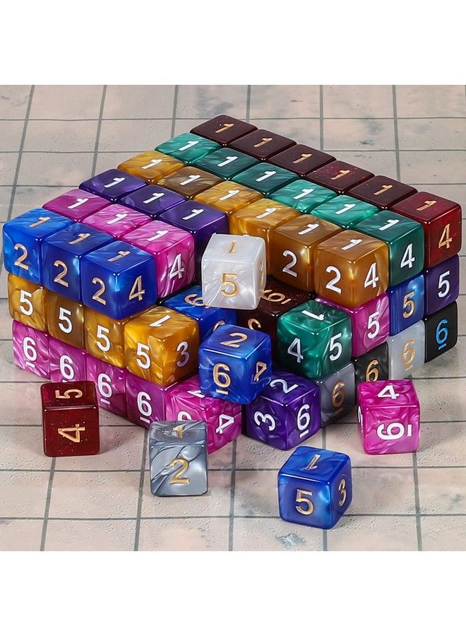 CiaraQ Dnd Polyhedral Dice (100Pcs) With A Dice Bag Compatible With Dungeons And Dragons Dnd Rpg Mtg Role Playing Table Games (10 Colors D6 Dice) - Image 3