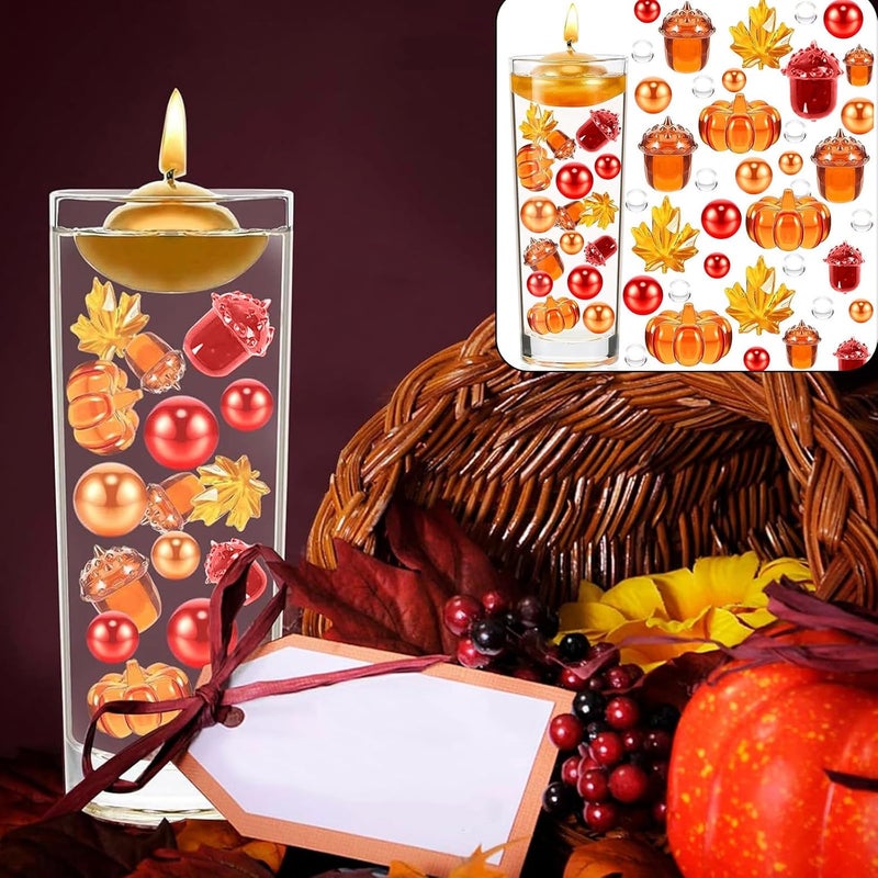 كلاراكو حشو مزهرية عيد الشكر من كلاركو، 6000 قطعة، لؤلؤ صناعي لحشو المزهرية في الخريف، هلام مائي، خرز، قطعة مركزية للشمعة، حشو ديكور المزهرية لتزيين طاولة حفلات عيد الشكر في الخريف - Image 2