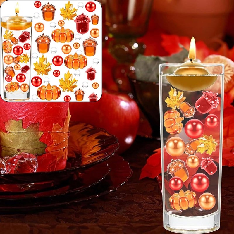 كلاراكو حشو مزهرية عيد الشكر من كلاركو، 6000 قطعة، لؤلؤ صناعي لحشو المزهرية في الخريف، هلام مائي، خرز، قطعة مركزية للشمعة، حشو ديكور المزهرية لتزيين طاولة حفلات عيد الشكر في الخريف - Image 3