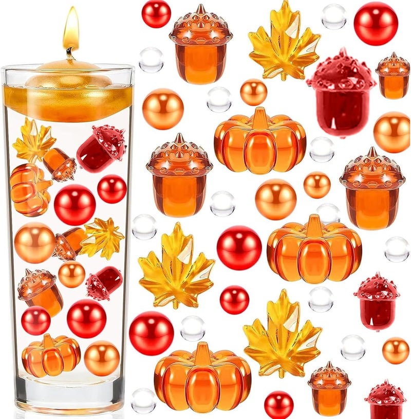 كلاراكو حشو مزهرية عيد الشكر من كلاركو، 6000 قطعة، لؤلؤ صناعي لحشو المزهرية في الخريف، هلام مائي، خرز، قطعة مركزية للشمعة، حشو ديكور المزهرية لتزيين طاولة حفلات عيد الشكر في الخريف - Image 1