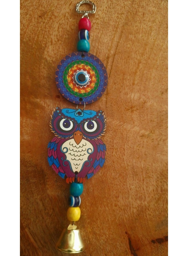 DT DECTONE Blue Evil Eye Hanging Pendant Decoration | Owl Design Lucky Hanging Ornament Amulet for Car | Nazar Battu Home and Office for Protection and Blessing - Image 4