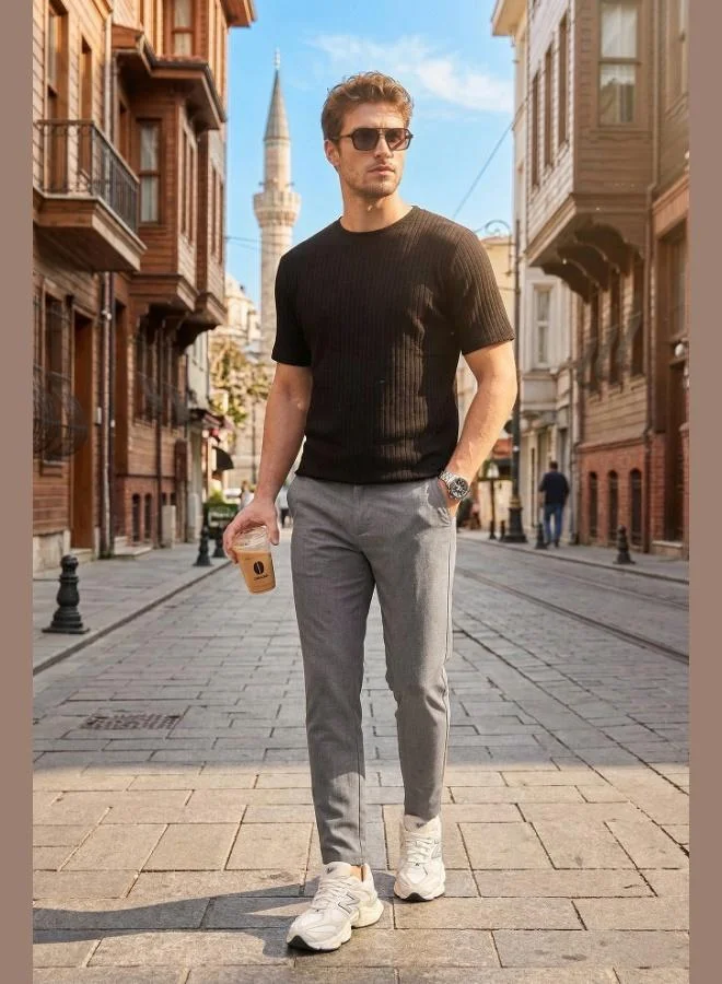 Buratti Slim Fit Regular Waist Tapered Leg Trousers Men's Pants 6843649