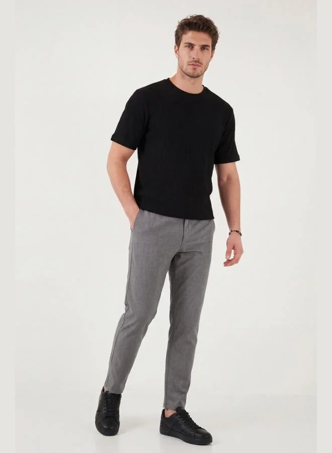 بوراتي Buratti Slim Fit Regular Waist Tapered Leg Trousers Men's Pants 6843649
