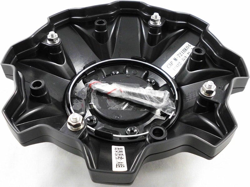 Fuel Offroad أغطية مركز عجلات بلون أسود غير لامع مع برشام كرومي، قطعة واحدة (1) 1002-53B M-447 8-Lug (مع مسامير) - Image 2