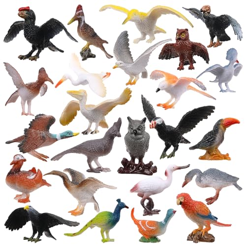 HOMNIVE Realistic Bird Figurines 24pcs Eagle Parrot Robin Owl Toys Fairy Garden Accessories Educational Learning Dollhouse Birthday Cake Topper Gift for Kids - Image 5