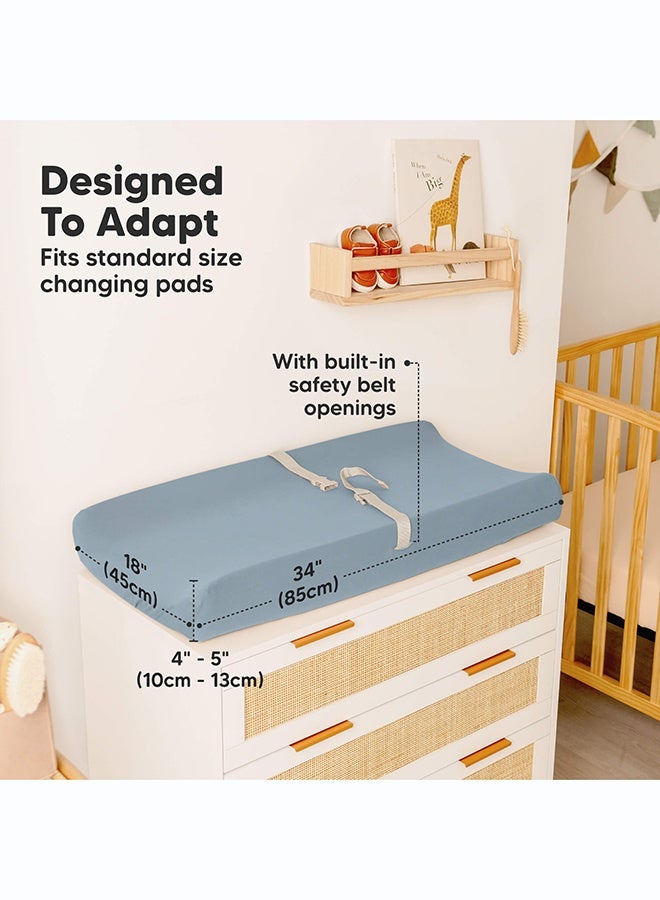 KeaBabies Isla Changing Pad Covers 2 Pack, Stretchy Nursery Cover, Sage - Image 4