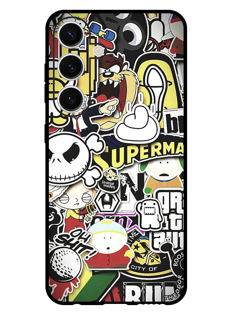 Theodor Protective Case Anti Scratch Shock Proof Bumper Cover For Samsung Galaxy S24 Plus Cartoon Collage - Image 1