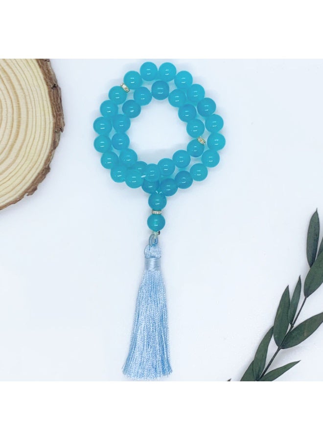NIBEMINENT 33 Muslim Prayer Beads Sky Blue/10mm