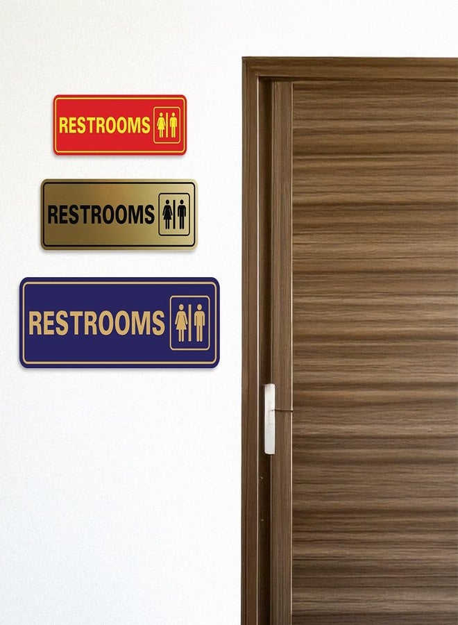 All Quality Standard RESTROOMS Sign - Silver - Large - Image 3