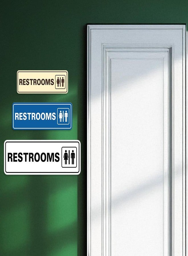 All Quality Standard RESTROOMS Sign - Silver - Large - Image 4
