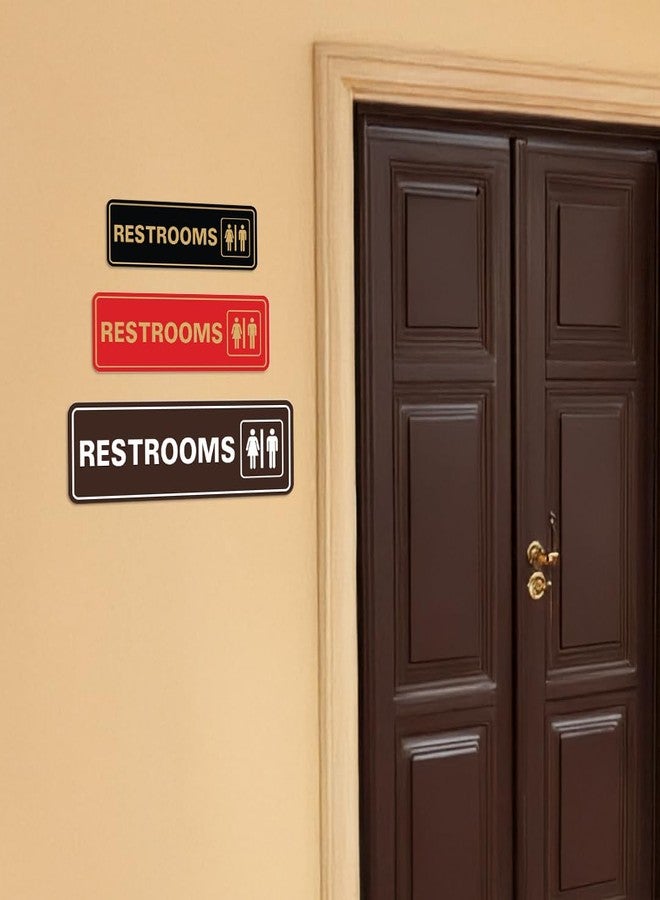 All Quality Standard RESTROOMS Sign - Silver - Large - Image 5