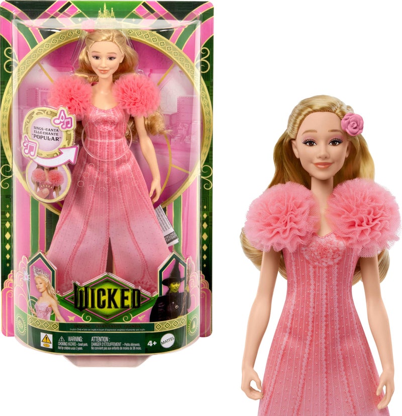 WICKED Mattel Wicked Singing Glinda Fashion Doll & Accessories, Posable with Movie-Inspired Look & Removable Outfit, Sings “Popular” - Image 1