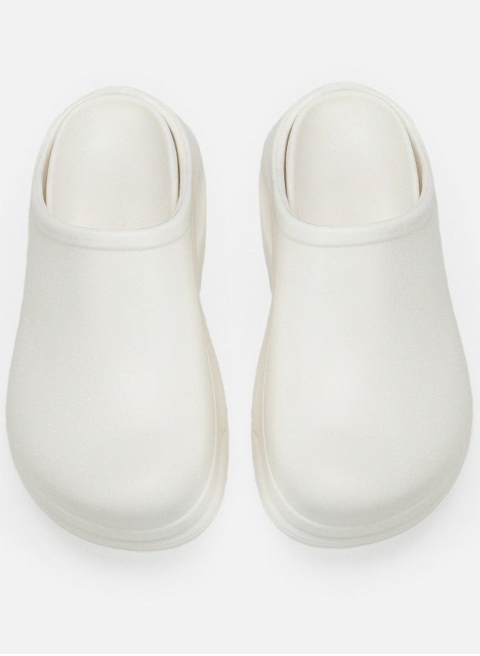 Loquat Women’s EVA Clogs Garden Shoes Comfort Thick Sole Waterproof Slip-on Outdoor Beach Slippers Closed Toe Sandal White  - Image 2