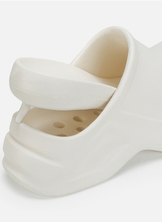 Loquat Women’s EVA Clogs Garden Shoes Comfort Thick Sole Waterproof Slip-on Outdoor Beach Slippers Closed Toe Sandal White  - Image 5