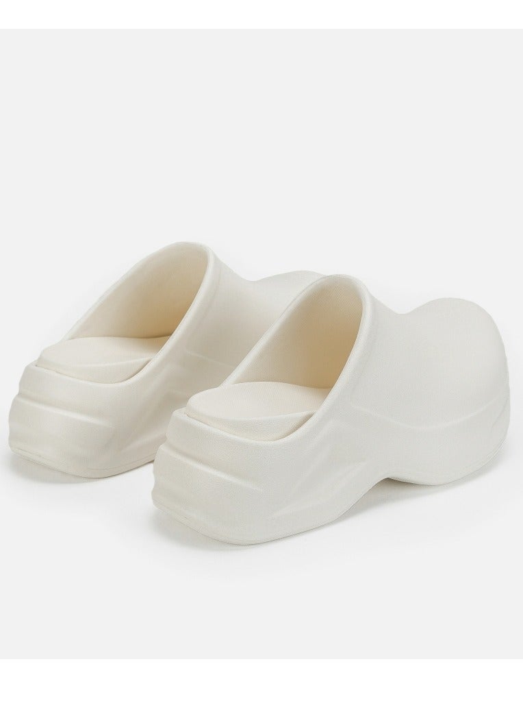 Loquat Women’s EVA Clogs Garden Shoes Comfort Thick Sole Waterproof Slip-on Outdoor Beach Slippers Closed Toe Sandal White  - Image 4