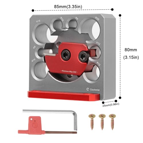 KETIPED Adjustable Drill Milling Dowel Round Rod Auxiliary Tool with Carbide Blade Electric Drill Milling Cylindrical Woodworking Tool Dowel Maker Jig with 89101215161820mm Holes035G - Image 3