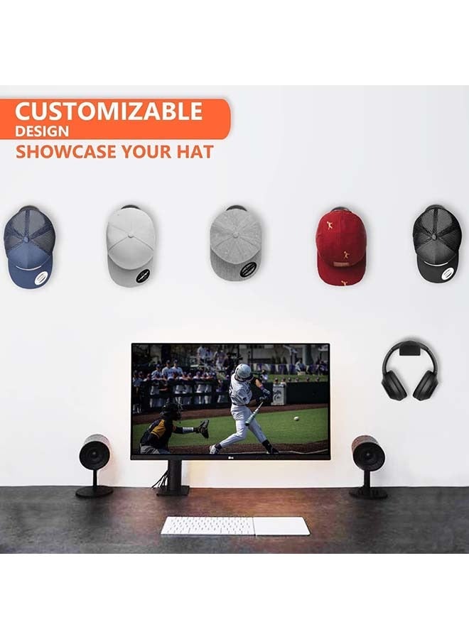 Arabest Hat Hooks for Wall, 10Pcs Adhesive Hat Racks for Baseball Caps Organizer Cowboy Hat Rack Display Hat Holder Cap Hangers for Closet, Black  - Image 4