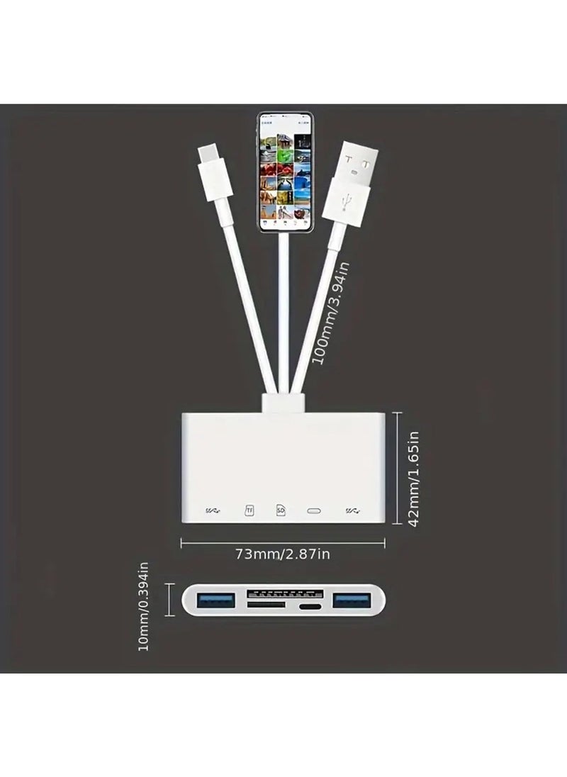 Hihonor 5-in-1 Memory Card Reader, USB OTG Adapter & SD Card Reader for iPhone/iPad, USB C and USB A Devices with Micro SD & SD Card Slots, Supports SD/Micro SD/SDHC/SDXC/MMC  - Image 4