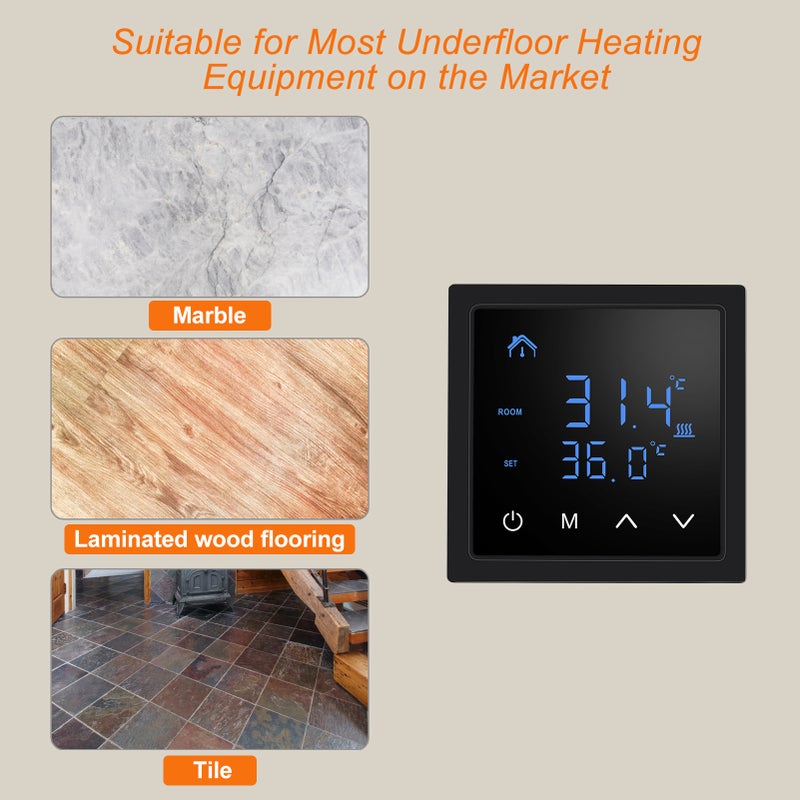 Smart Thermostat 16A Floor Heating Temperature Controller with LED Touch Screen 85-265V Electric Heating Control - Image 3