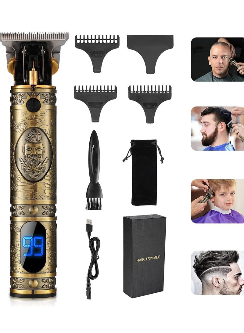 Upgraded Hair Trimmer Beard Clippers for Men Professional USB Electric Hair Clippers for Hair Cutting Trimmers Cordless Outliner Zero Gaped LED Display (Hair Clippers for Men, GOLD 05) - Image 1