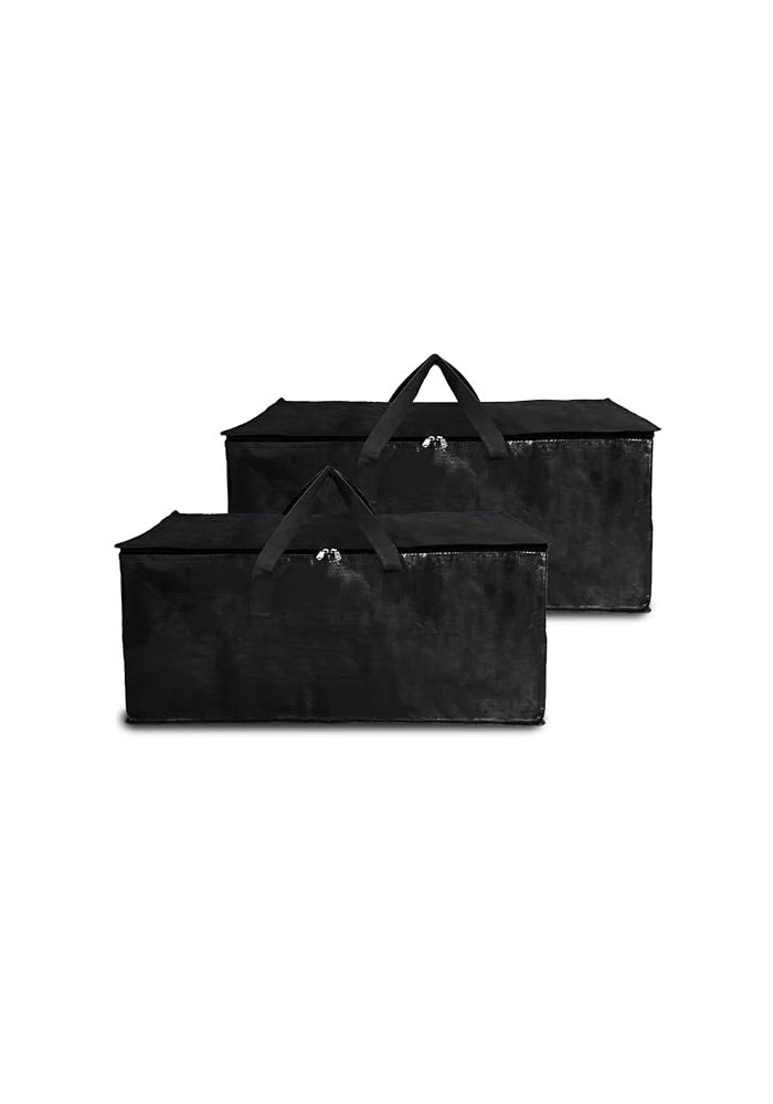 shalimar حقيبة شاليمار للسفر بسعة كبيرة / تخزين / نقل – قوية، متينة، قابلة للطي ومقاومة للماء – عبوة من 2 – سوداء – 62 ل x 30 و x 35 ح - Image 1