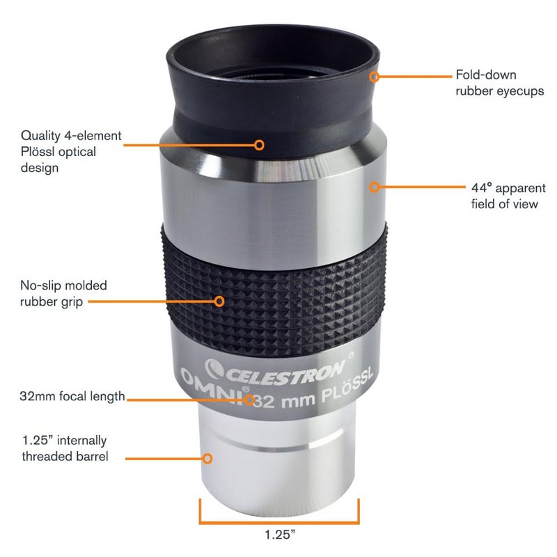 Celestron 93323 1-1/4-32 mm Omni Series Eyepiece - Image 2