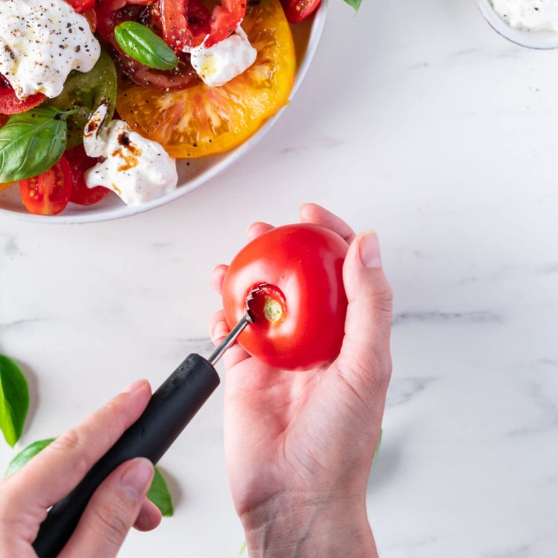 triangle Tomato and Fruit Huller - Stainless Steel - Easily Removes Stems, Hollows Out Tomatoes & Fruit, Works as Melon Baller - Dishwasher Safe - Image 4