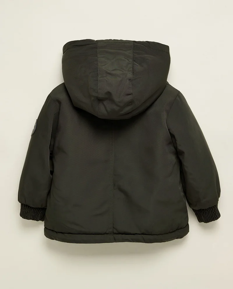 أر أند بي Solid Hooded Jacket with Zipper Closure