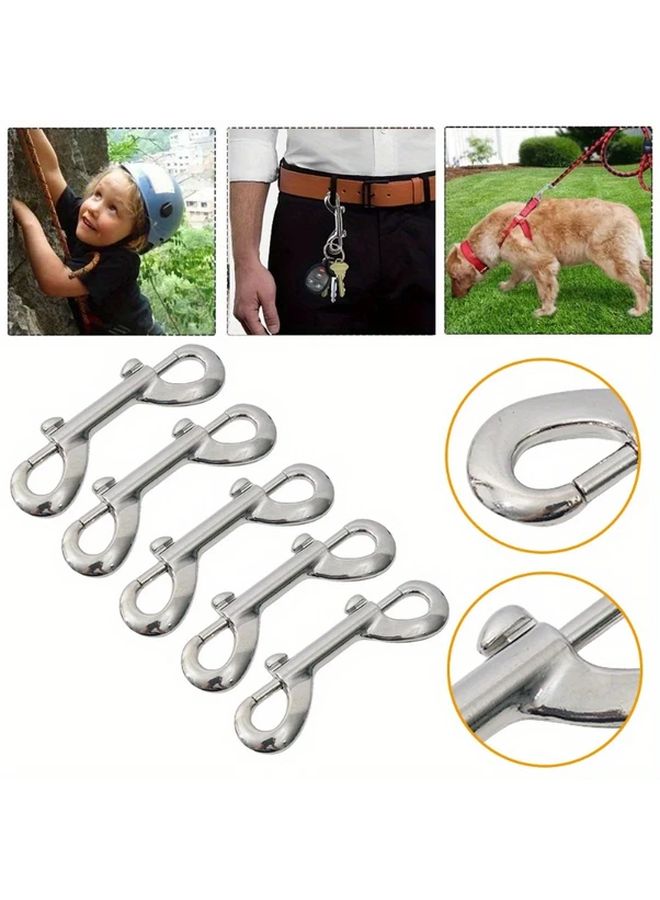 5 قطع من خطاطيف الغوص الفولاذية المقاوم للصدأ مع بوابة النابض للإفراج السريع للمعدات ورباط الكلب - Image 2