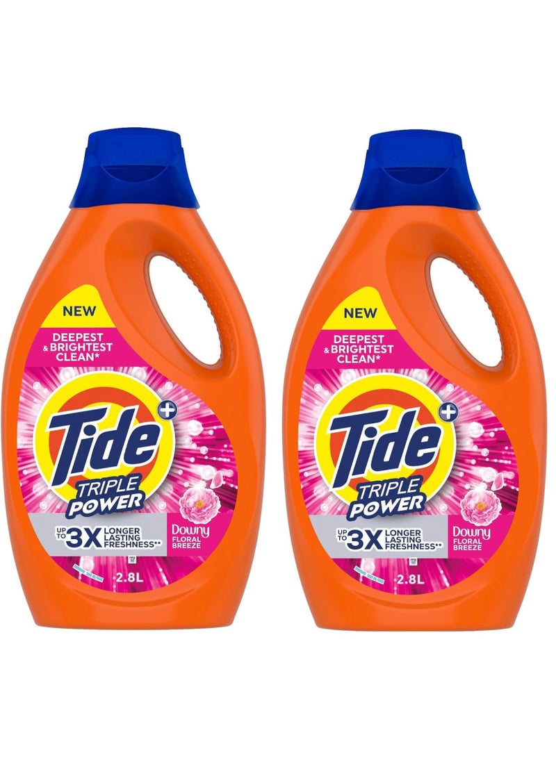 Tide Core+ Triple Power Downy Floral Breeze 2 x 1.8L - Image 1