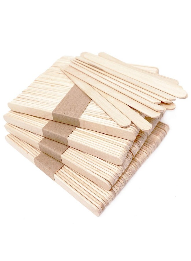 Makerstep 200 Natural Wood Craft Popsicle Sticks For Crafts 4.5 Inch Waxing Spatulas Epoxy Resin Stirring Ice Cream Candy Making And Garden Markers. Smooth Splinter Free Wooden Wax Sticks  - Image 1