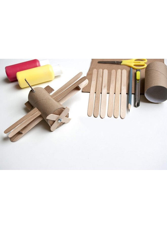Makerstep 200 Natural Wood Craft Popsicle Sticks For Crafts 4.5 Inch Waxing Spatulas Epoxy Resin Stirring Ice Cream Candy Making And Garden Markers. Smooth Splinter Free Wooden Wax Sticks  - Image 4