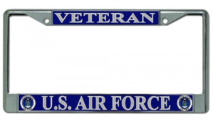 US Air Force Veteran Chrome License Plate Frame