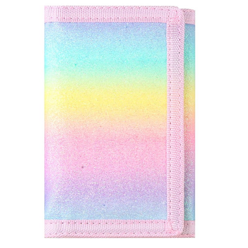 Lamiza RFID Kids Wallet for Girls & Toddlers - Cute & Glittery Rainbow Design with Coin Pocket & Magic Sticker - Image 2