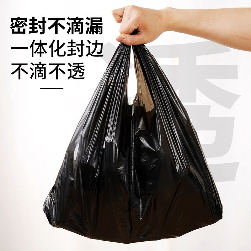 Garbage Bag Thickened Household Kitchen Black Plastic Bag Tote Bag Vented Garbage Bag Disposable Plastic Bag - Image 4
