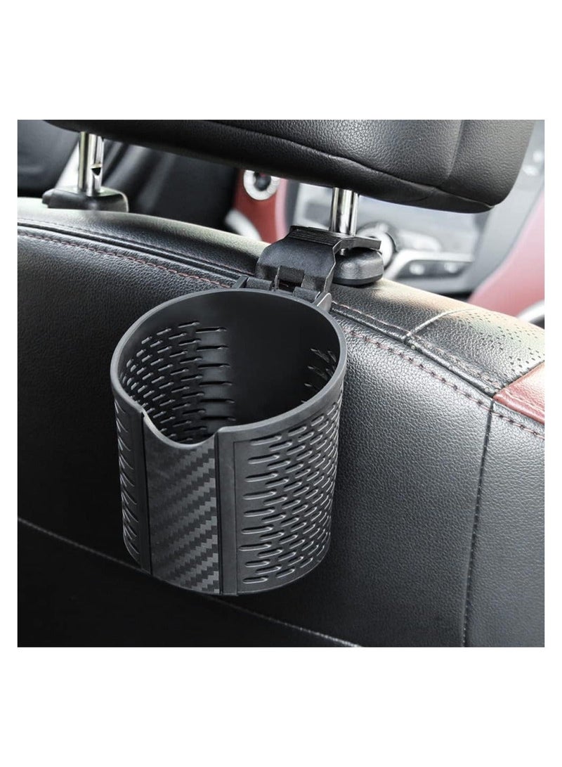 Generic Universal Car Back Seat Cup Holder, 2Pcs Car Headrest Cup Holder Drink Water Bottle Storage, Seat Back Hook Organize Storage Basket for Keys Cards Wallets Coffe Tumbler, Black  - Image 2