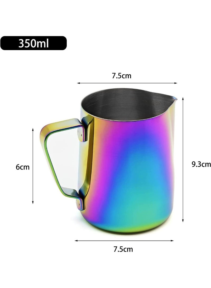 Milk Frothing Pitcher with Latte Pen, 304 Stainless Steel Milk Frother Jug, Metal Latte Art Pitcher, Espresso Steaming Pitcher, Cappuccino Latte Art Cup, Dishwasher Safe  - Image 2