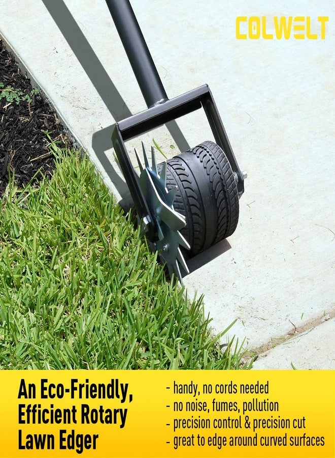 Colwelt Wheel Rotary Edger Lawn Tool 59’’, Manual Grass Edger Tool with Wheel with Extra-Wide Rubber Wheel, Garden Edger with Reinforced Bracket, Rotary Edging Tool for Landscaping Sidewalks Driveways - Image 2