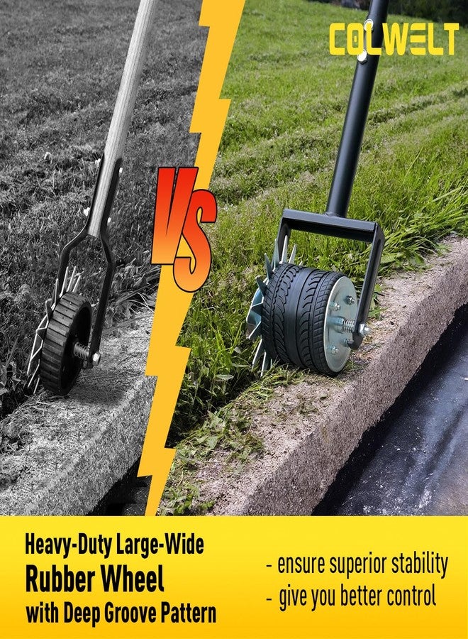 Colwelt Wheel Rotary Edger Lawn Tool 59’’, Manual Grass Edger Tool with Wheel with Extra-Wide Rubber Wheel, Garden Edger with Reinforced Bracket, Rotary Edging Tool for Landscaping Sidewalks Driveways - Image 3