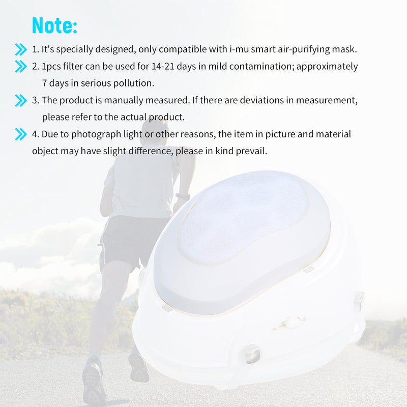 i-mu Respirator Air-purifying Mask Filter Replacement Anti Pollution Anti Haze Proof Compatible with i-mu Smart Mask 6PCS/Set - Image 3